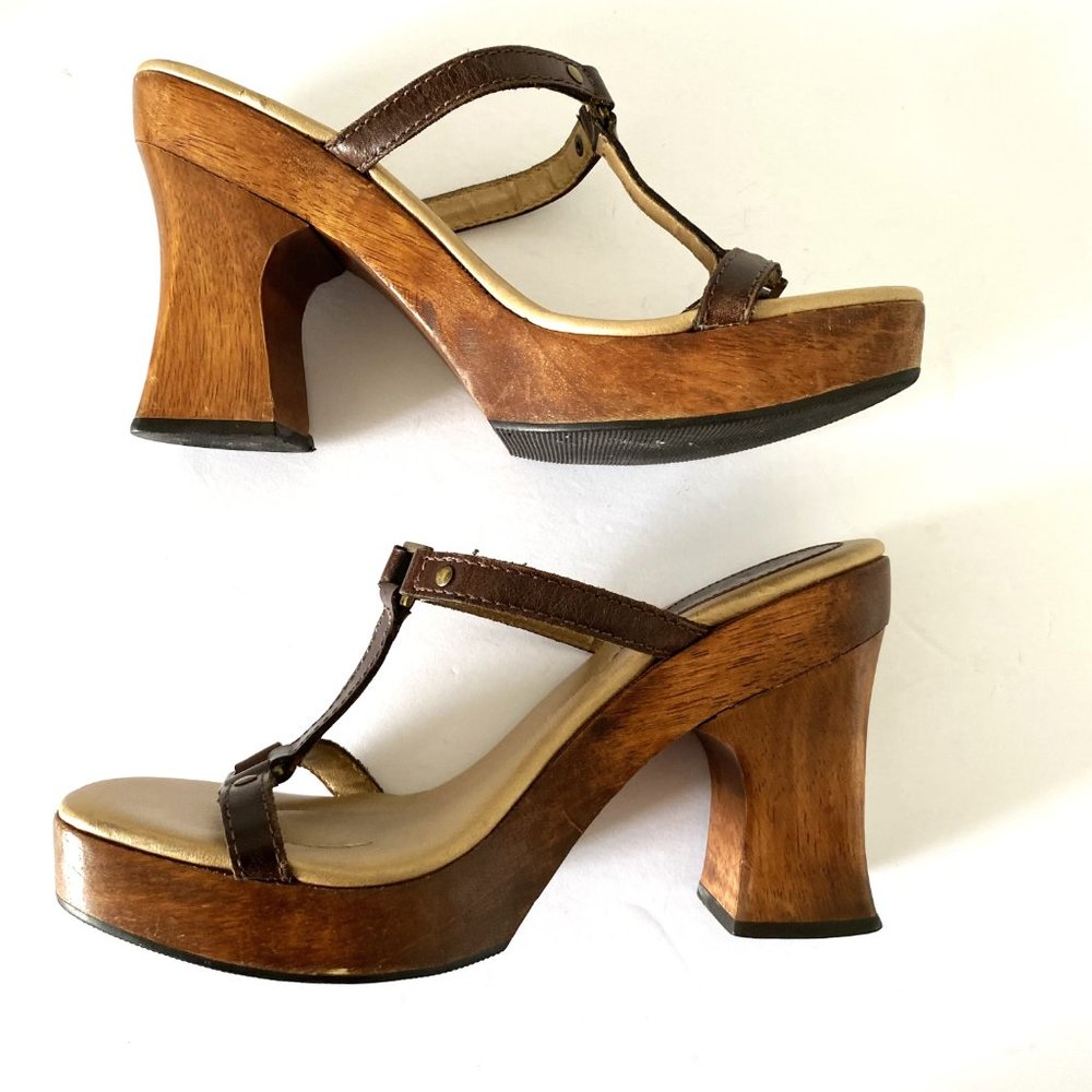 MIA Vintage  Platform Wooden Heel Sandals